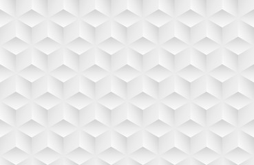 Wall Mural - Vector white horizontal background. Seamless volumetric geometric pattern. Modern seamless pattern.