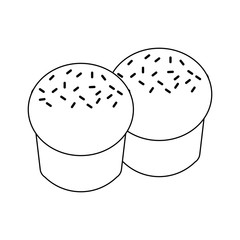 Sticker - Set of breads black and white