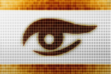 Wall Mural - Eye icon in the screen. 3D Illustration.