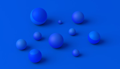 Poster - Abstract 3d rendering of geometric shapes. Composition with spheres. Modern background design