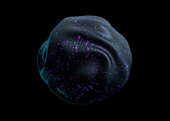 Poster - Abstract 3d rendering, futuristic shape, distorted sphere, modern background design