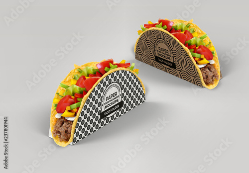 Download Paper Taco Holder Packaging Mockup Stock Template Adobe Stock