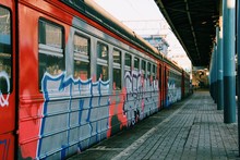 Graffiti On The Train Vandalism Street Art