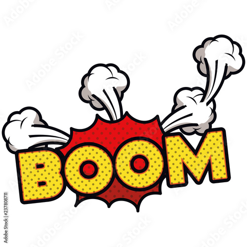 Fotografie, Obraz boom comic words in speech bubble isolated icon