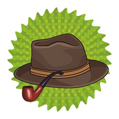 Sticker - woman straw hat