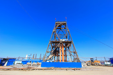 Wall Mural - Drilling derrick in MaCheng iron mine, China