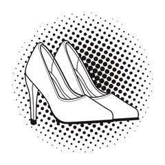 Sticker - high heels shoes black and white