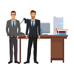 Wall Mural - business coworkers executives cartoon