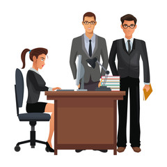 Wall Mural - business coworkers executives cartoon