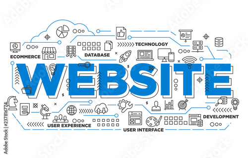 Illustration Of Creative Banner Digital Marketing Website Asset For Presentation Or Cover Pictogram Abstract Thin Line Icon Use For Background And Annual Report Cover Stock Vector Adobe Stock