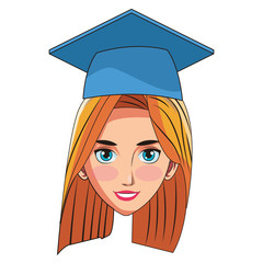 Wall Mural - graduate young woman cartoon