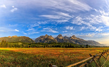 Teton National Park With Fence In Foreground