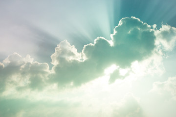 Cloud and sky with a pastel colored background