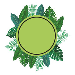 Sticker - Round frame with leaves