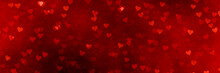Valentine's Day Hearts Red Background Banner