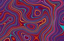 Brightly Colored Marble Swirls, Psychedelic Background, Eps10 Vector