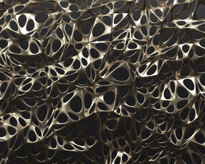 Poster - Abstract background, metal mesh on a dark backdrop. 3D render / rendering.