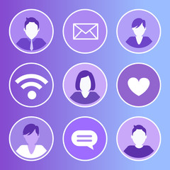 Aufkleber - social network message icons vector illustration