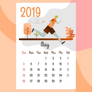 calendar 2019. may calendar. calendar vector