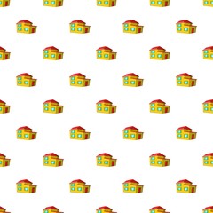 Poster - House pattern. Cartoon illustration of house vector pattern for web