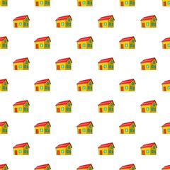 Poster - House with attic pattern. Cartoon illustration of house with attic vector pattern for web
