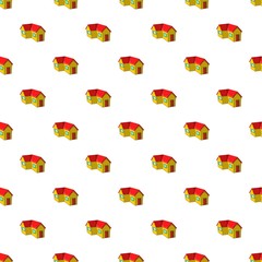 Poster - House with roof pattern. Cartoon illustration of house with roof vector pattern for web
