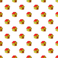 Poster - House with one window pattern. Cartoon illustration of house with one window vector pattern for web