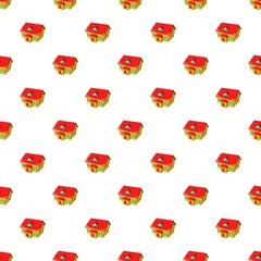 Poster - Large house with attic pattern. Cartoon illustration of large house with attic vector pattern for web