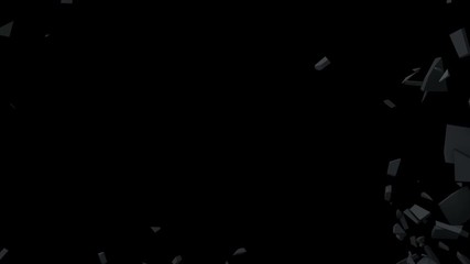 Poster - Abstract 3d rendering of cracked surface. Modern animated cgi background design. Wall destruction, 4k video with alpha matte