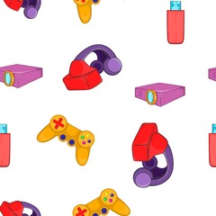 Poster - Electronic equipment pattern. Cartoon illustration of electronic equipment vector pattern for web