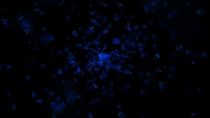 Poster - Abstract 3d rendering of looped animation with random shapes. Modern futuristic background. Motion design, 4k video