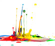 splash of color ink on white background