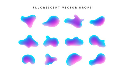 Wall Mural - Gradient vivid shapes. Modern abstract colorful vector fluid collection.
