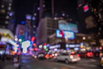 Fototapete - Bokeh background with defocused  lights, New York