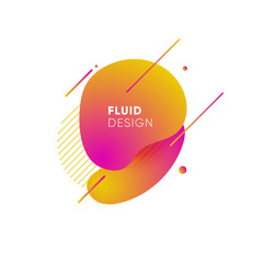 Wall Mural - Dynamical colored graphic elements. Gradient abstract banners with flowing liquid shapes. Template for the design of a logo, flyer or presentation. Vector illustration.