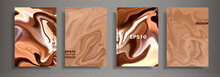 Modern Design A4.Abstract Chocolate Coffee Texture Bright Liquid Colors.Coating With Acrylic Paints. Design Presentations, Printing, Flyers, Business Cards, Menu, Poster, Websites, Packaging,cover