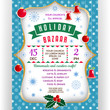 Poster for winter holiday bazaar. Invitation flyer with paper cut effect border and Christmas-tree decorations.