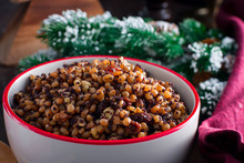Kutya Is A Christmas Dish Made Of Wheat Grains, Poppy Seed, Nuts, Raisins And Honey. Porridge, Which Began The Celebration Of Christmas.