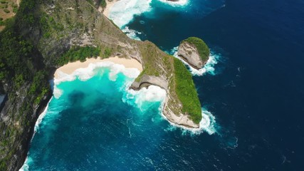 Poster - Paradise Kelingking beach on Nusa Penida Island. Aerial drone view