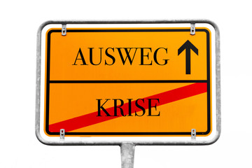 Canvas Print - Ausweg Wegweiser