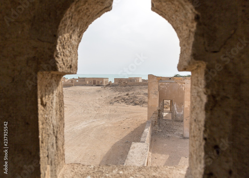 Fényképezés Ruined ancient Arab pearling, fishing town Al Jumail, Qatar