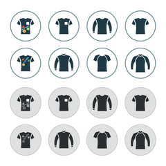 Wall Mural - Sweater, sweatshirt, t-shirt icon set