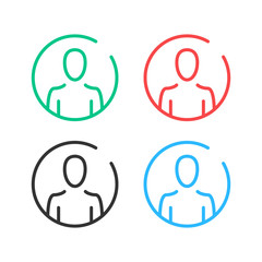 Poster - user icon, account, profile icons set. modern graphic elements. vector line icons