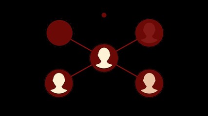 Aufkleber - Social Network People Icon Link Connection Technology Loop Animation. Beautiful. Add Friends Network Icon Link Connection Technology Loop Animation. Interface with Icons and Links Growing.