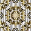 3d surface ornamental floral vector seamless pattern. Luxury ornate mandala background. Vintage decorative gold silver flowery ornament.  Decorative design. Elegance ornament. For wallpaper. fabric