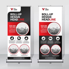 Wall Mural - Roll up banner design template, vertical, abstract background, pull up design, modern x-banner, rectangle size. 