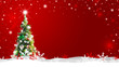 © ArtBackground - Christmas tree with snow falling in winter
