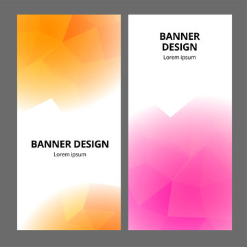 Modern abstract banner polygonal background template design. Banner set