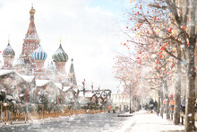 Winter Landscape In The Russian Capital Moscow