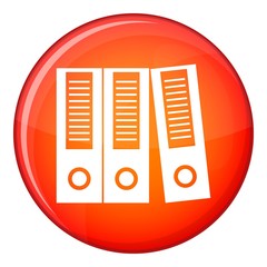 Poster - Office folders icon in red circle isolated on white background vector illustration